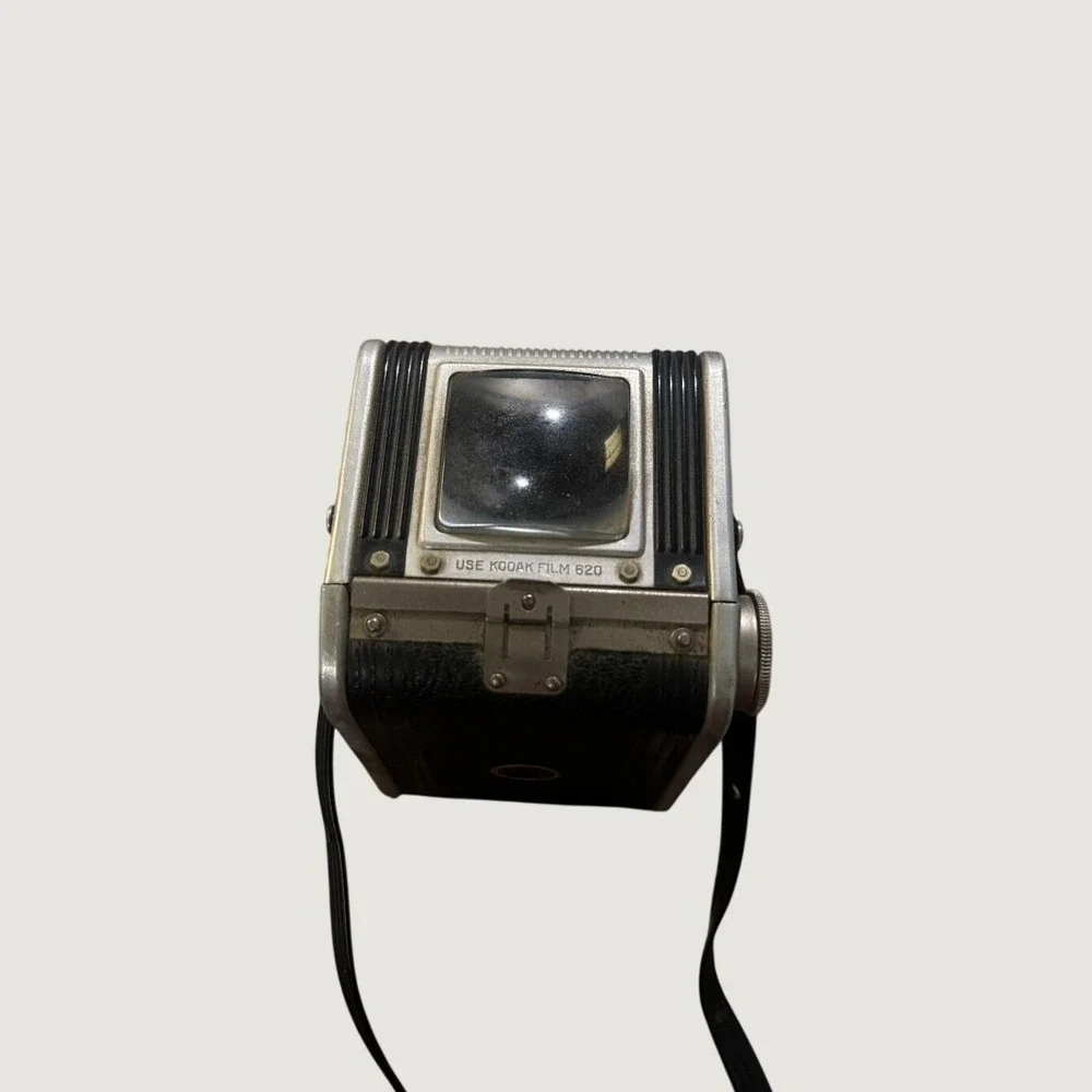 Vintage Kodak Duaflex II 620 Film Camera Kodet Lens 1950s w/ Strap Untested